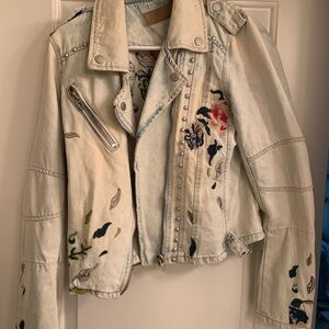 Blank NYC Blue Leather Jacket